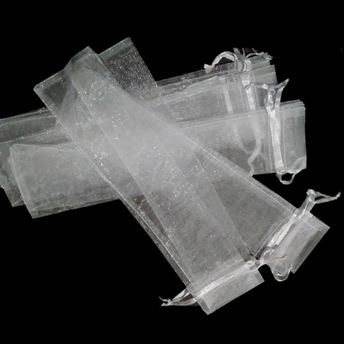 Teanfa Gift Bags 50pcs White Drawstring Organza